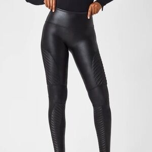 Spanx Faux Leather Motto Leggings, size XS
